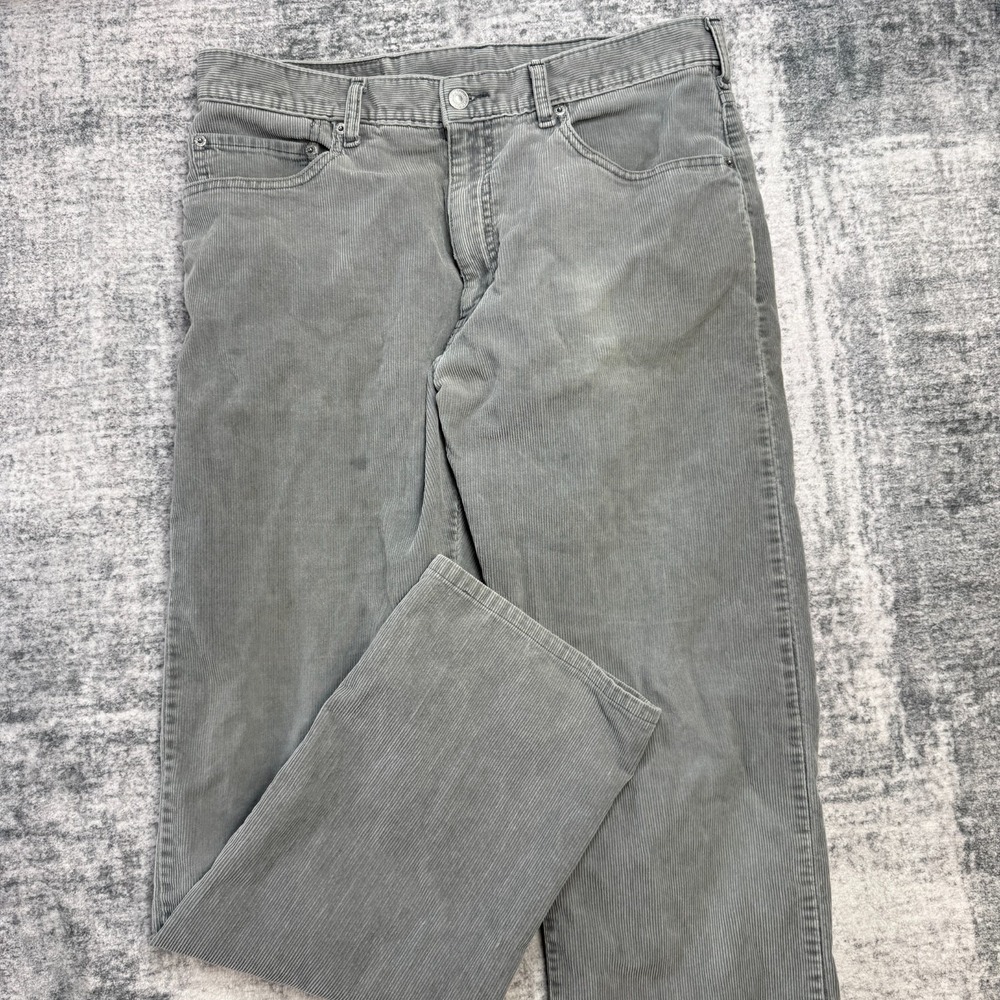 VTG Levis Corduroy Jeans Mens 34x34 (33x30) Gray 505 Regular Straight‎ Y2K Skate